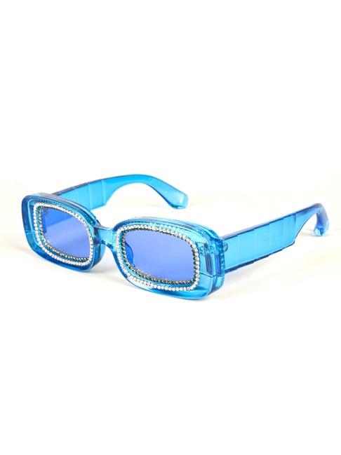 voyage blue oval uv protection sunglasses for women