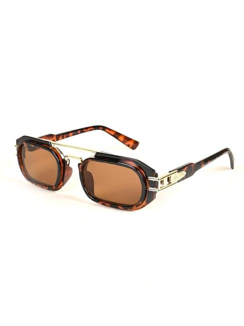 voyage brown oval uv protection unisex sunglasses