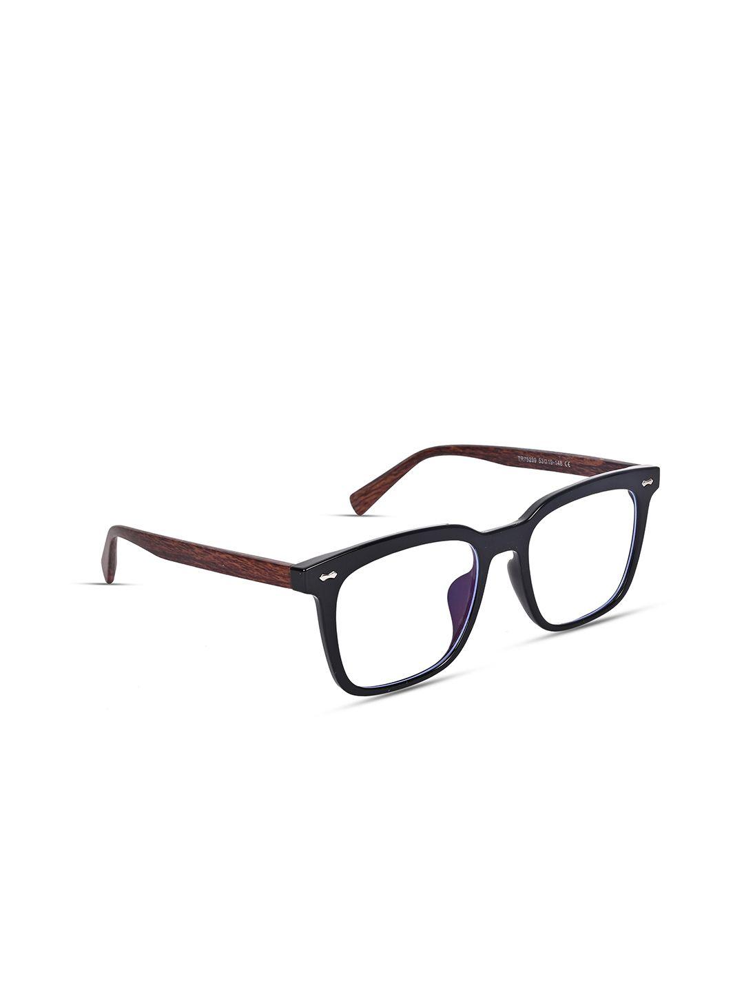 voyage unisex black & brown full rim square frames