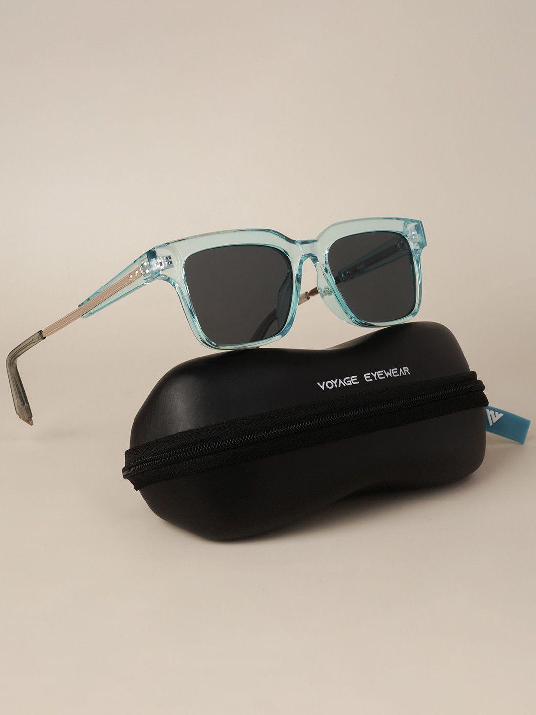 voyage unisex black lens & blue full rim wayfarer sunglasses 2025mg3566