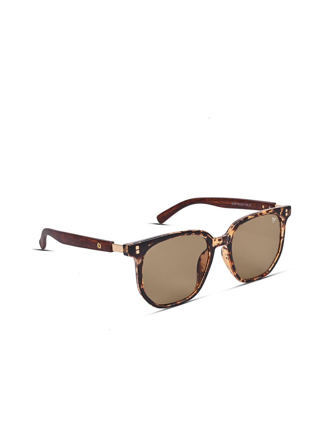 voyage unisex brown lens & brown wayfarer sunglasses with uv protected lens