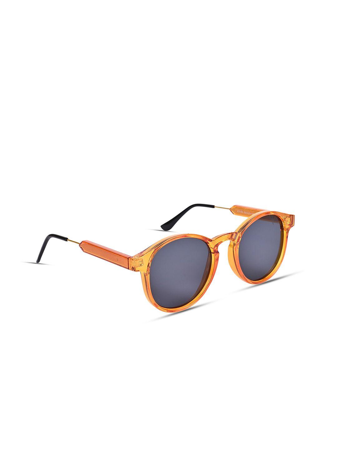 voyage unisex grey lens & orange round sunglasses with uv protected lens - 3185mg3879