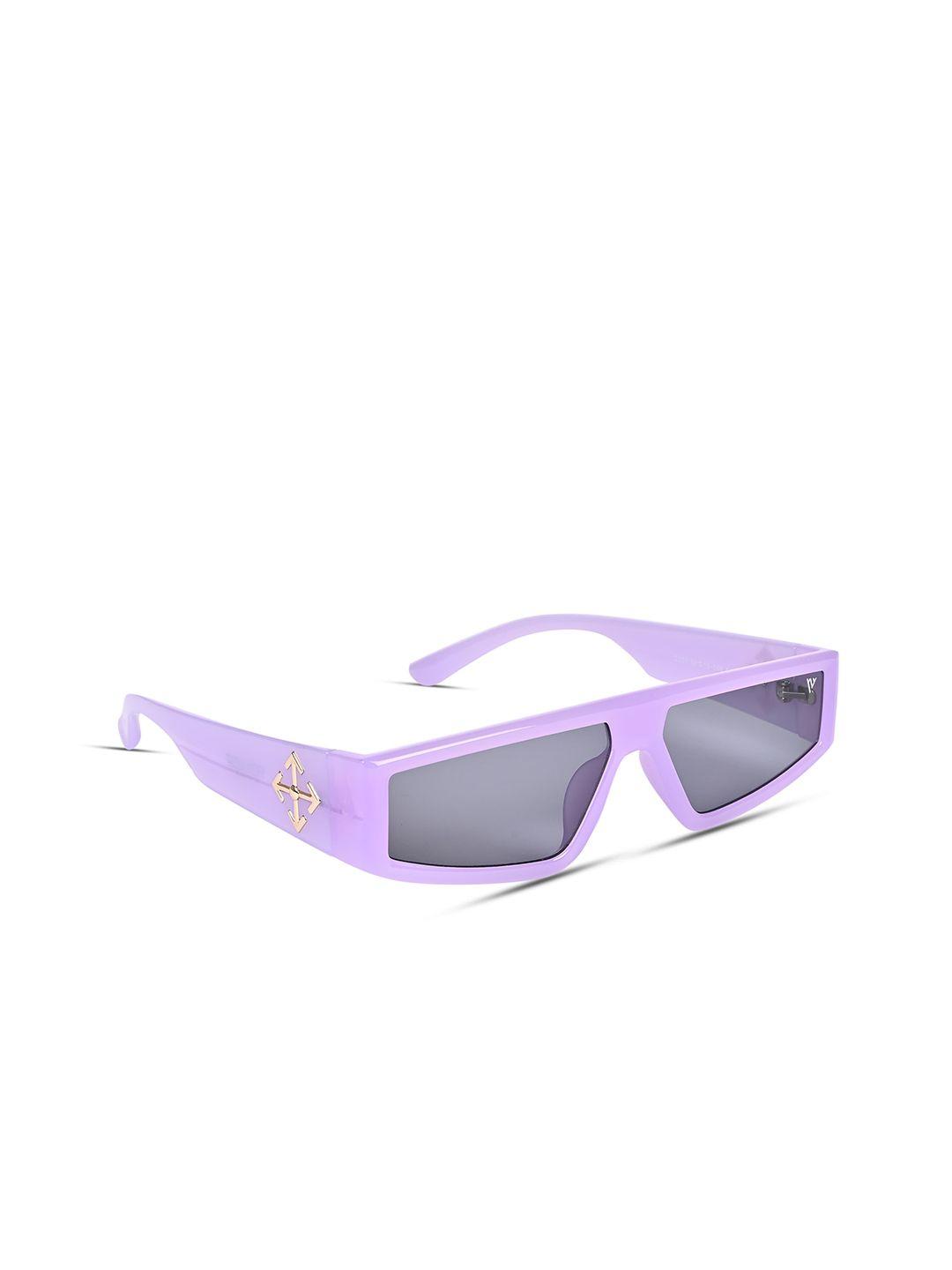 voyage unisex grey lens & purple wayfarer sunglasses with uv protected lens - 2337mg3874