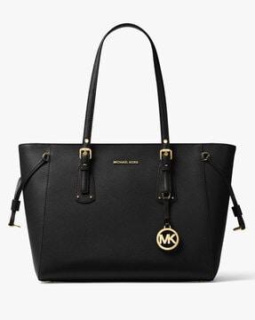 voyager medium crossgrain leather tote bag