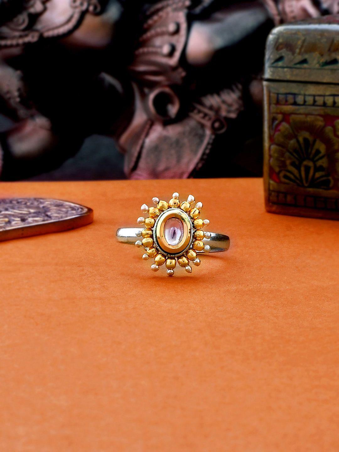 voylla kundan-studded adjustable finger ring