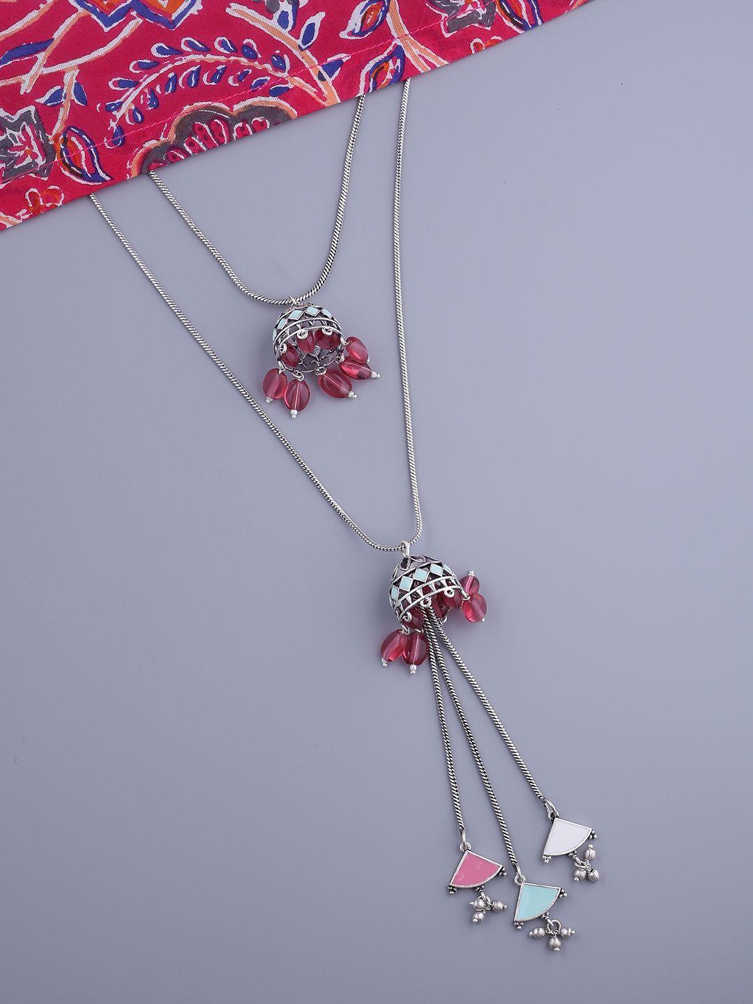 voylla silver-plated & enamelled brass enamelled necklace