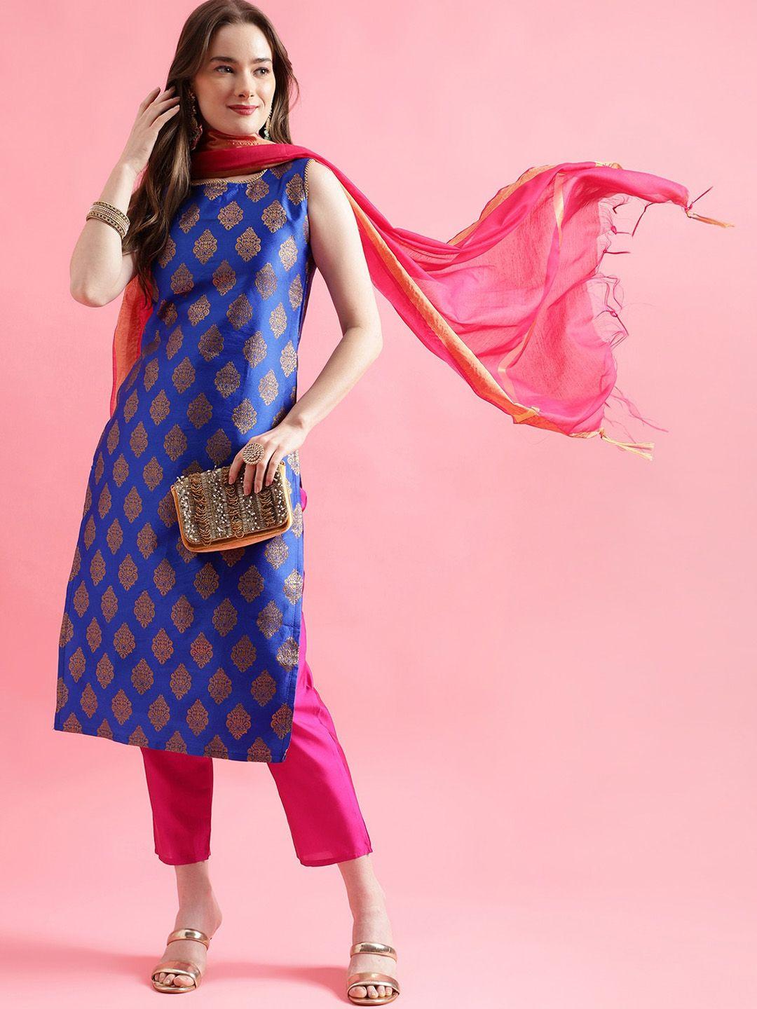 vredevogel women regular kurta with trousers & with dupatta