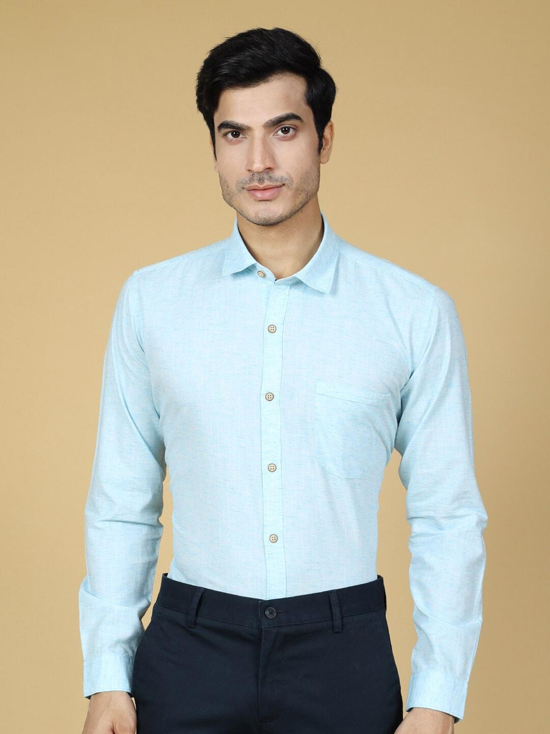 vriksh spread collar cotton formal shirt
