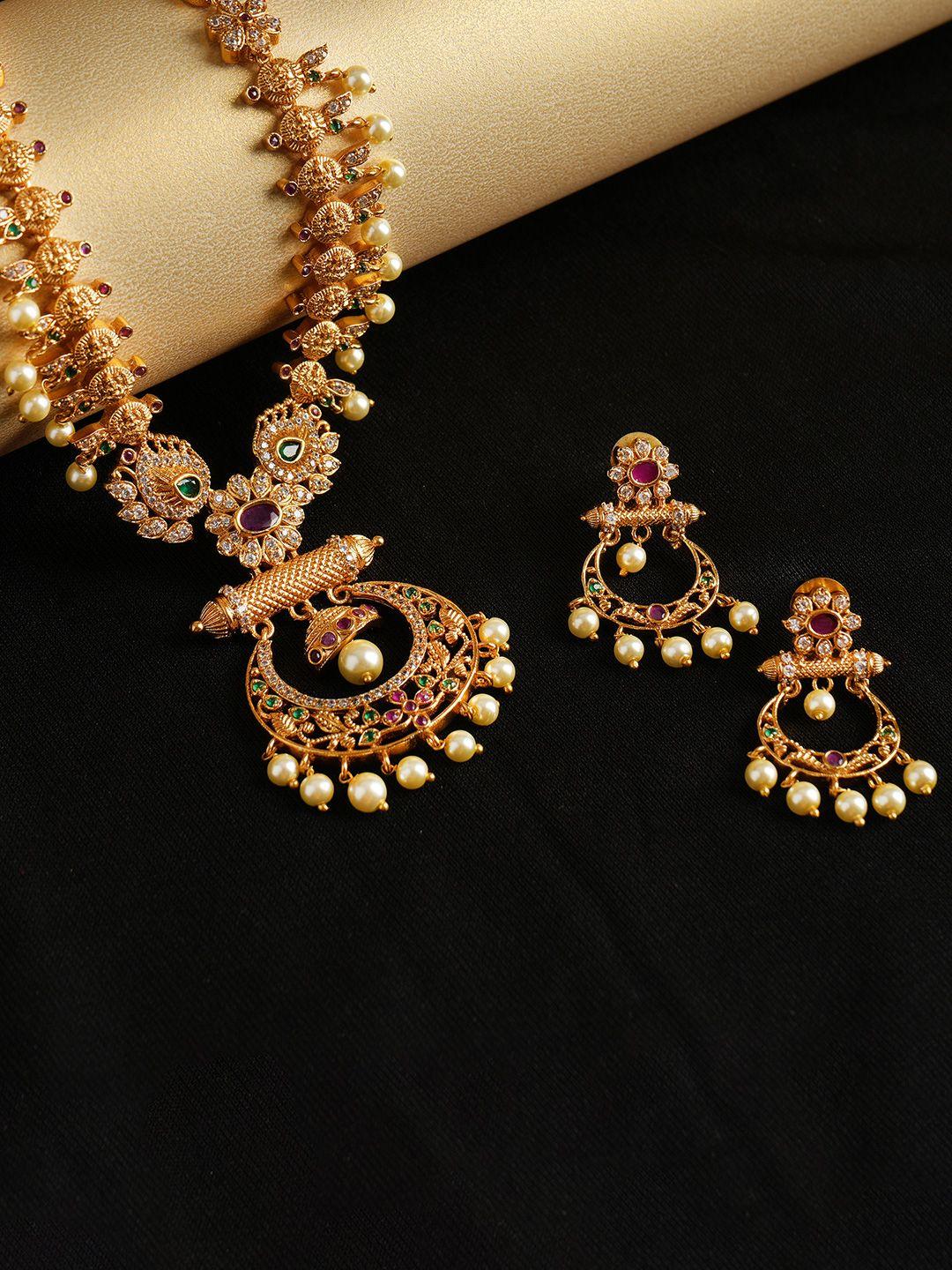 vriksham brass plated necklace & earrings