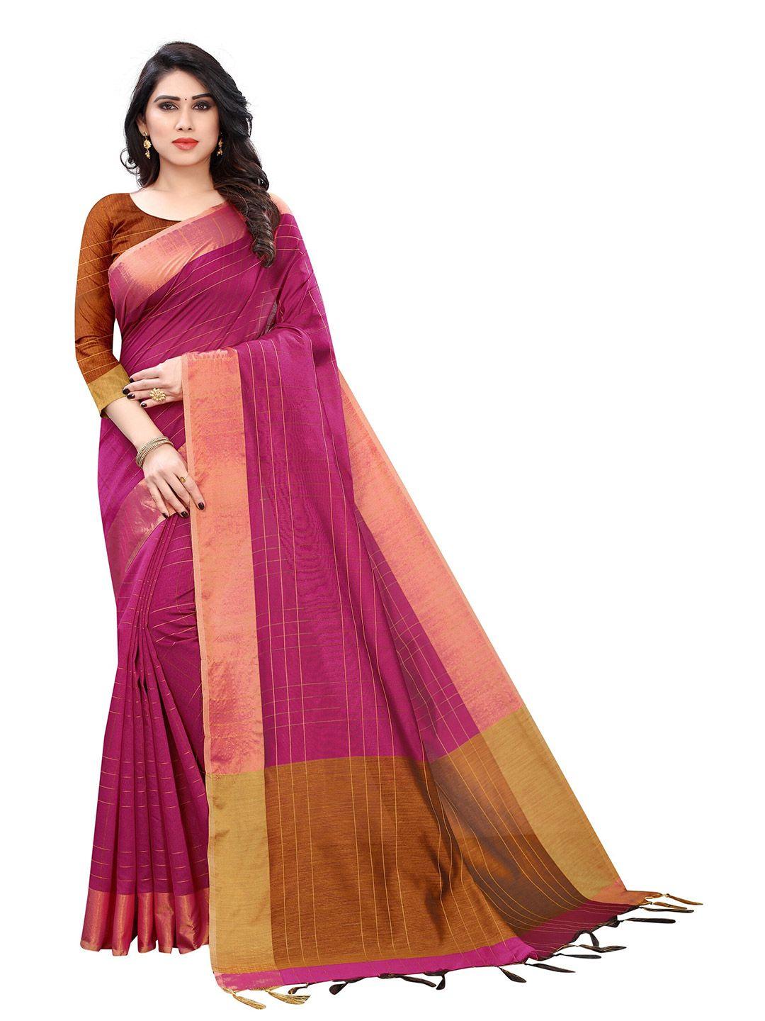 vrundavan ethics checked zari art silk paithani saree