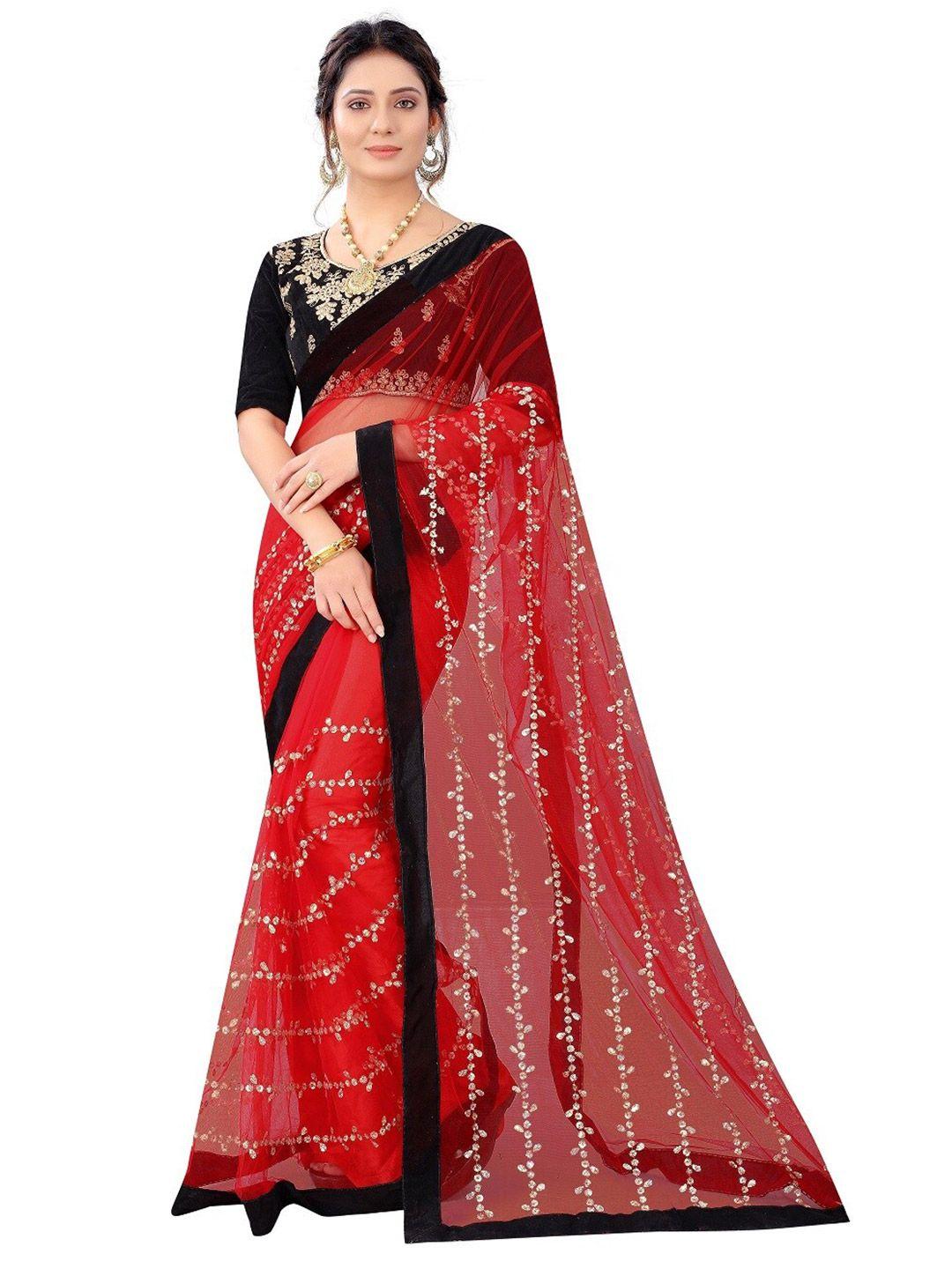 vrundavan ethics embellished embroidered net banarasi saree