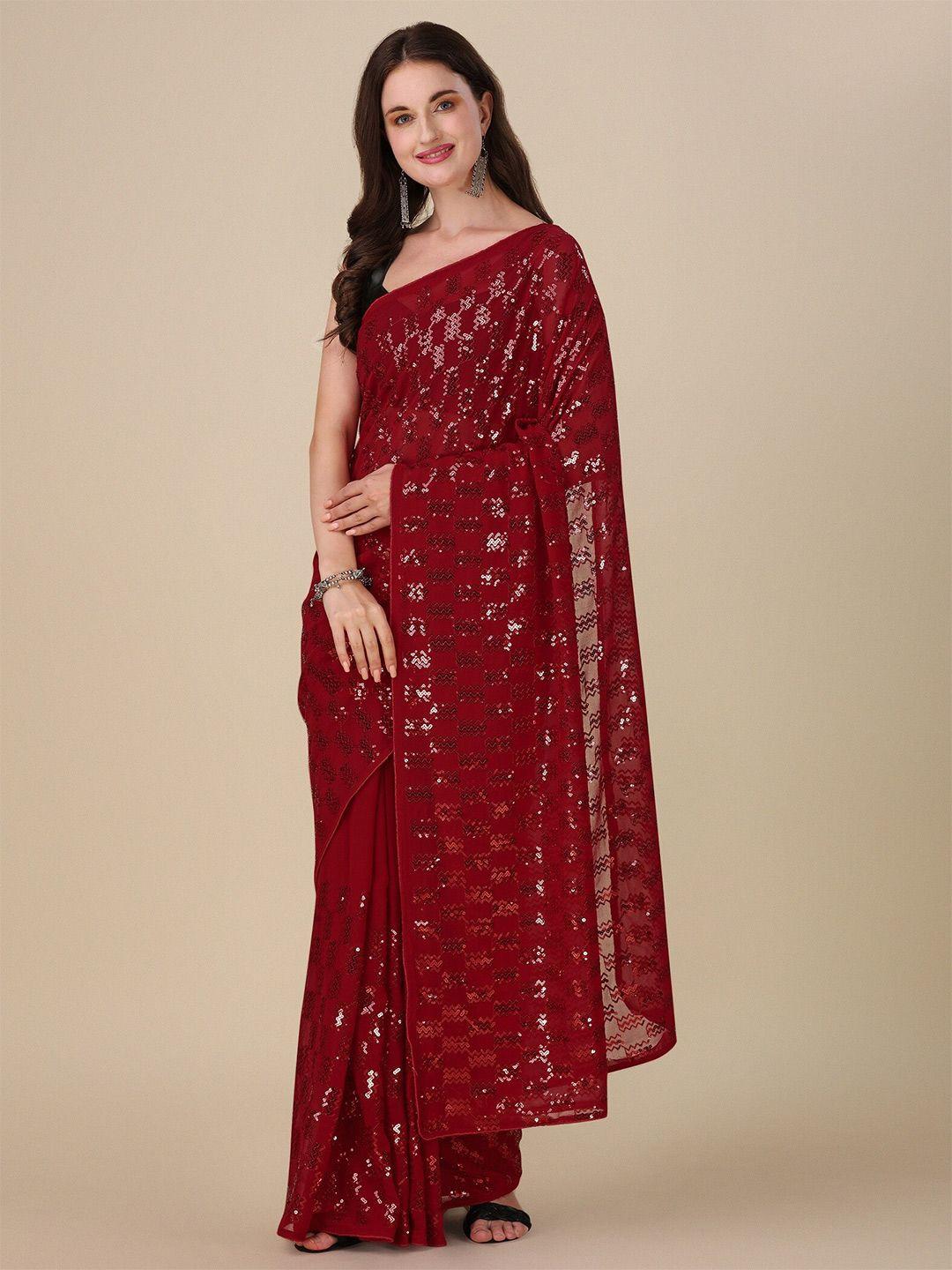 vrundavan ethics embellished pure georgette saree