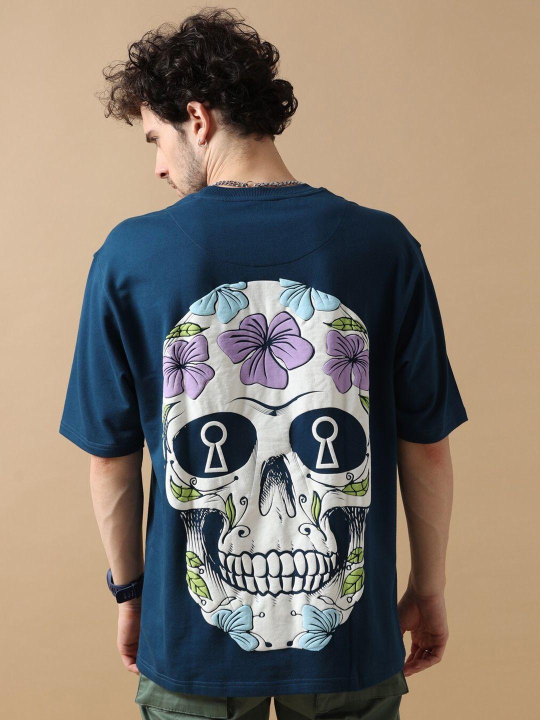 vudu graphic printed cotton oversized t-shirt