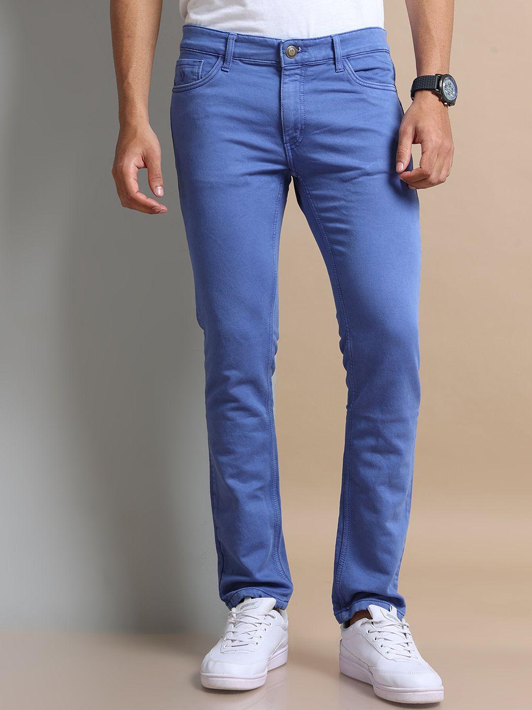 vudu men blue narrow slim fit stretchable jeans