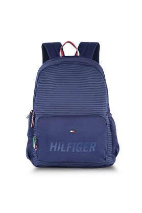 vulcan graphic polyester zip closure backpack - navy
