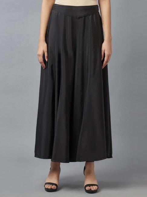 w black regular fit skirt