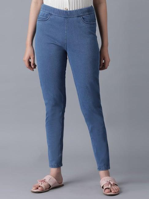 w blue mid rise jeggings