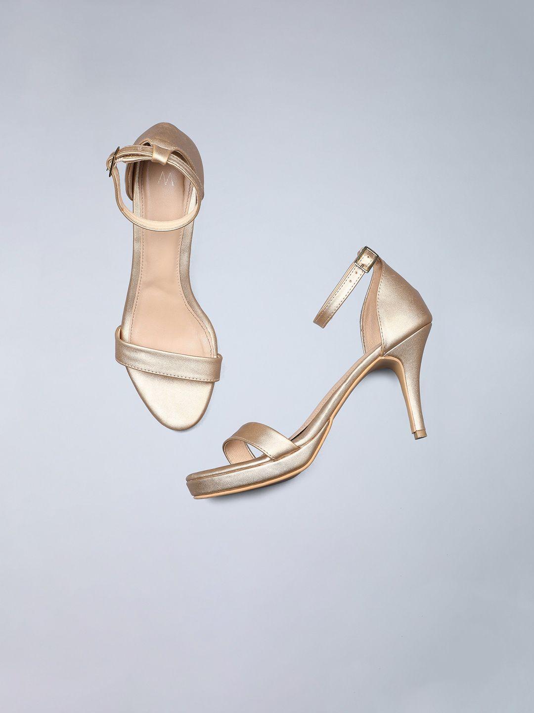 w gold-toned pu heels
