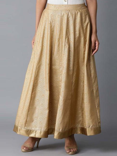 w golden printed skirt