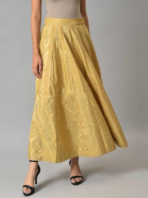 w golden printed skirt