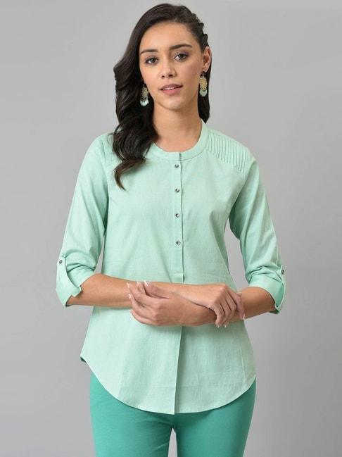 w green cotton tunic