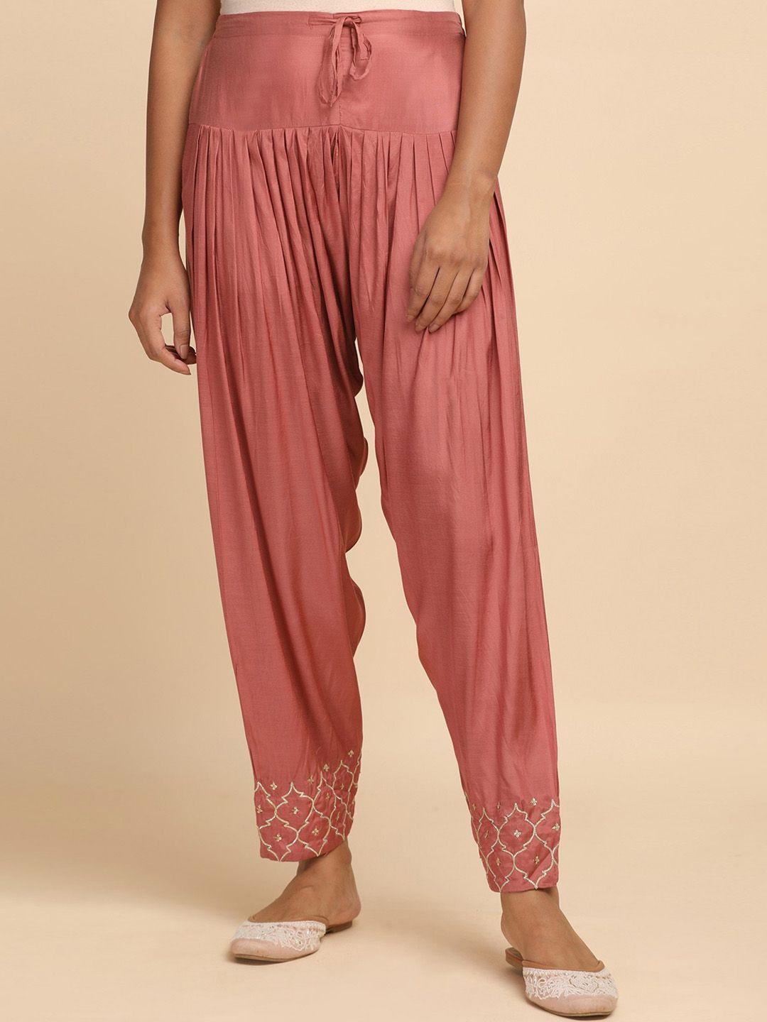 w the folksong collection - women dusty pink salwar pants