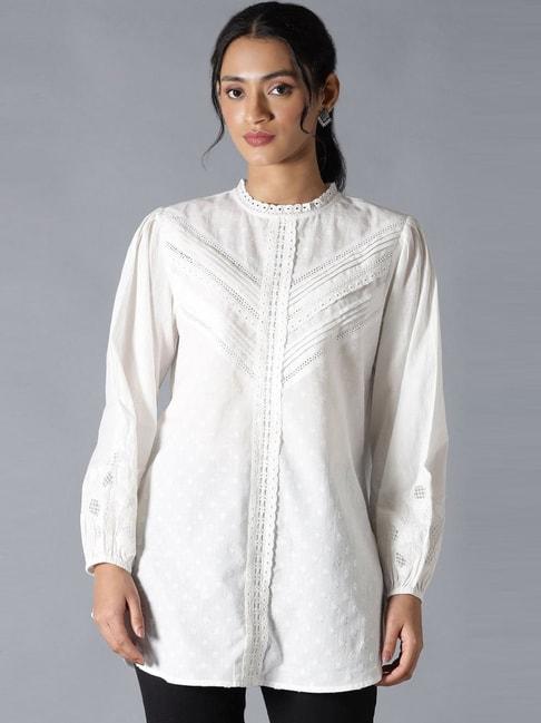 w white embroidered tunic