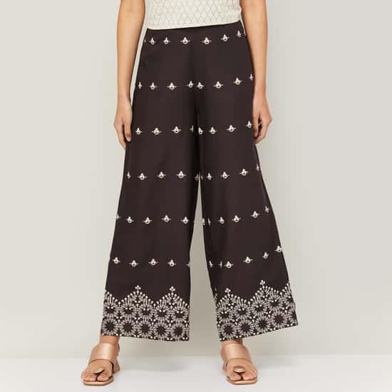 w women embroidered straight pants