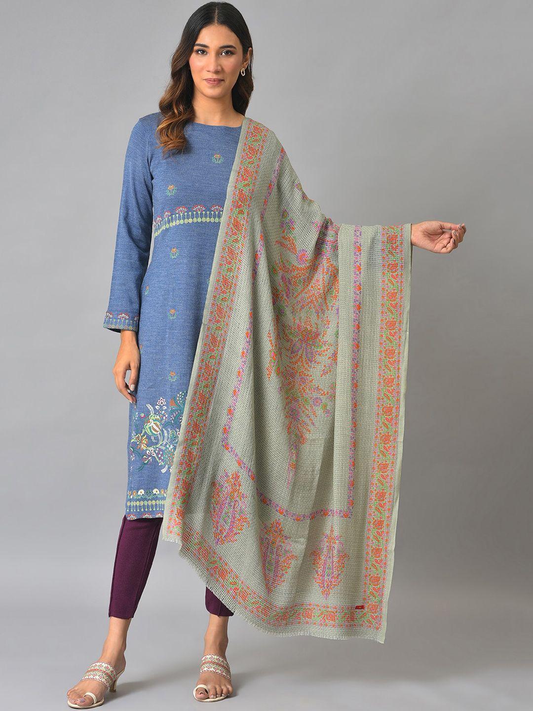 w women printed design shawl