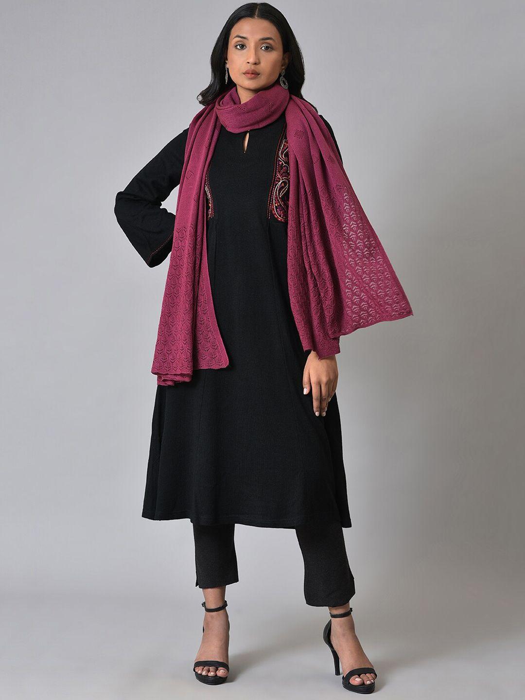 w women self design acrylic shawl