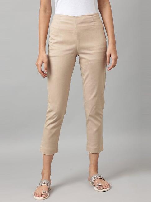 w beige slim fit pants