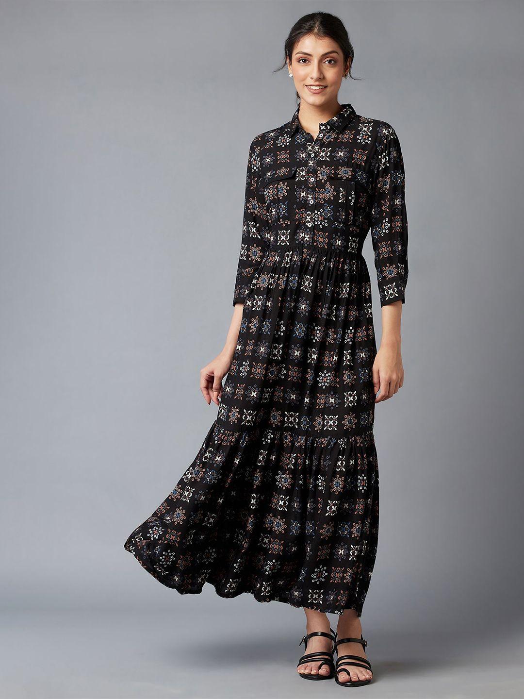 w black floral maxi dress