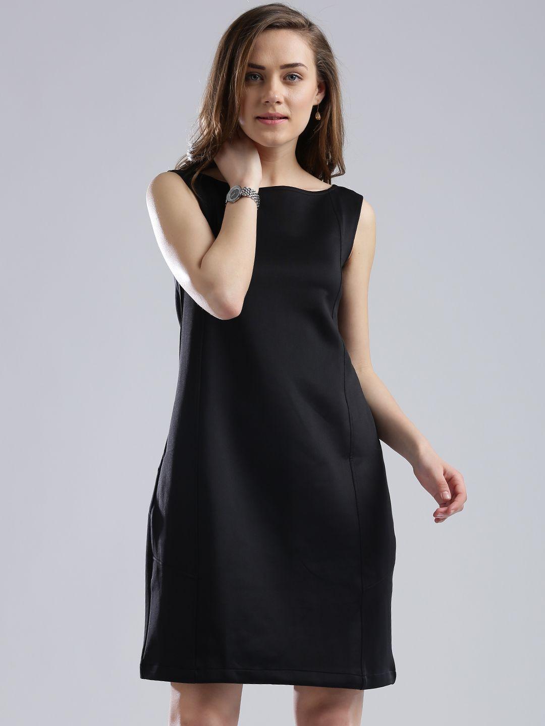 w black panelled a-line dress