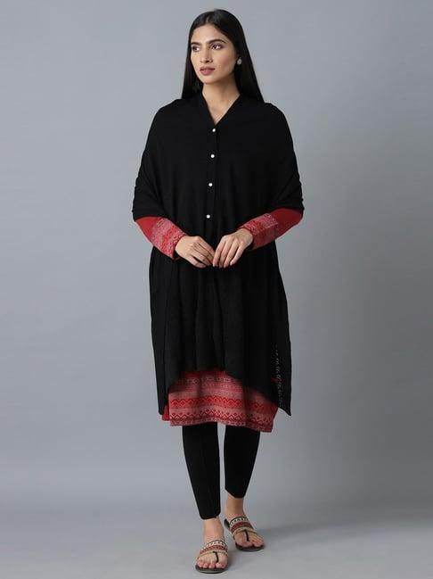 w black plain poncho