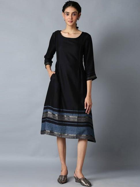 w black striped a line kurta