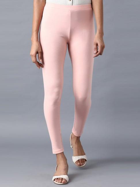 w blush pink cotton leggings