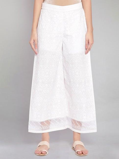 w ecru white parallel pants