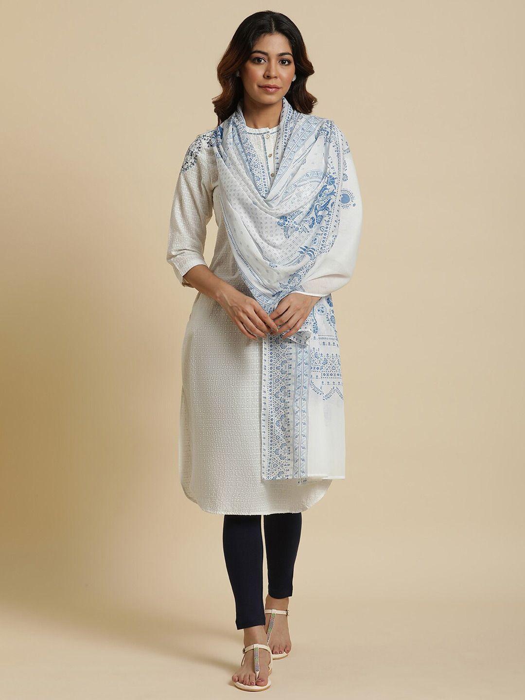 w ethnic motifs printed cotton dupatta