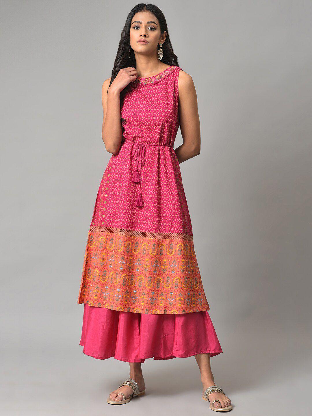 w ethnic motifs printed sleeveless maxi dress