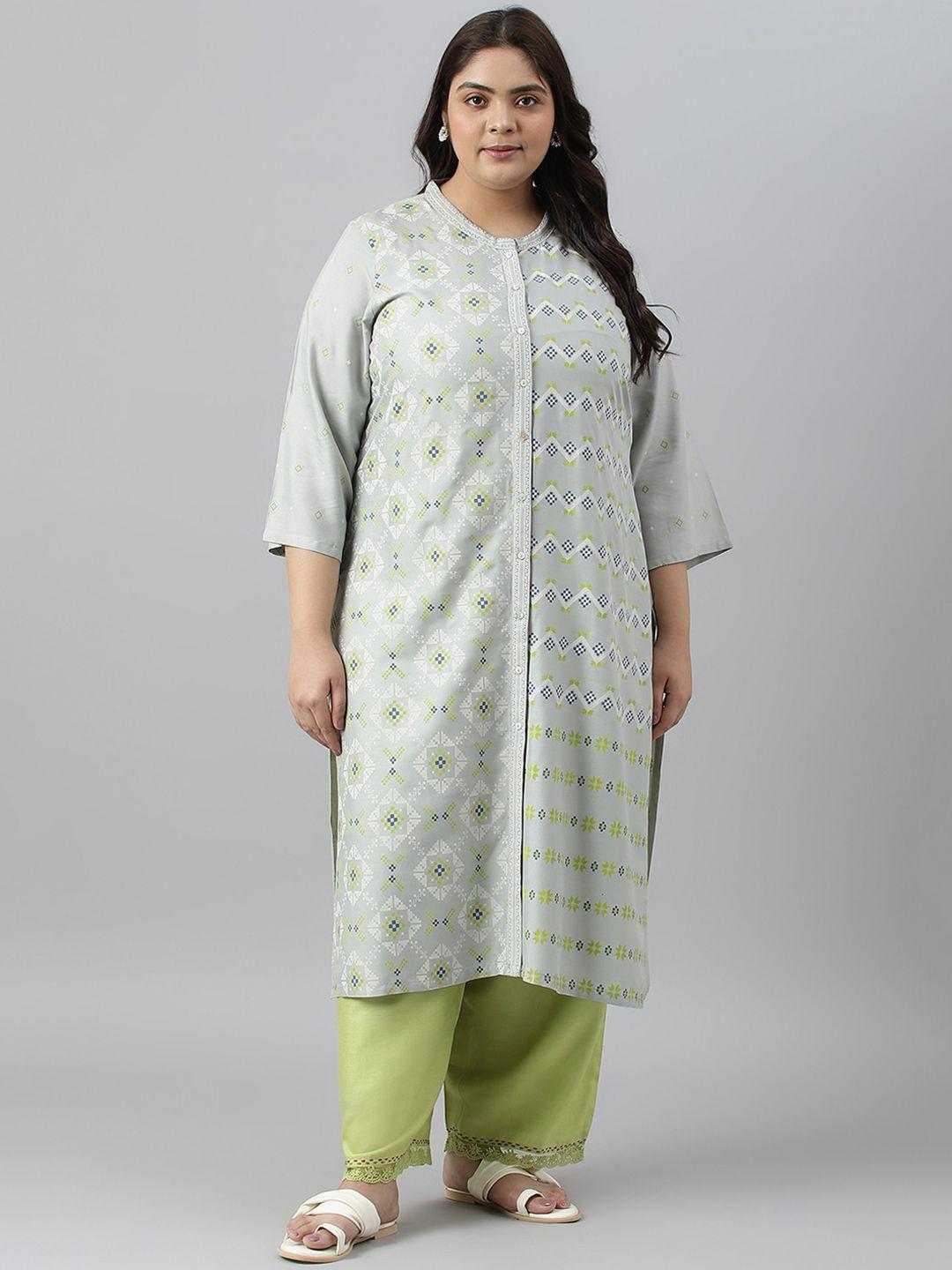 w ethnic motifs printed straight kurta