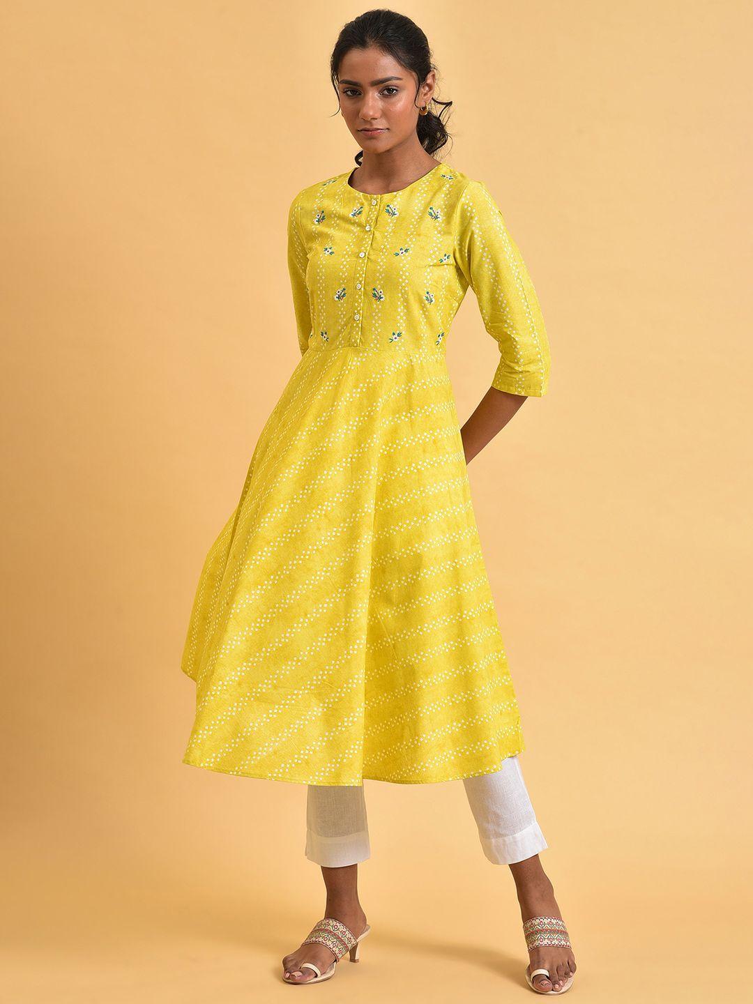 w floral printed anarkali kurta