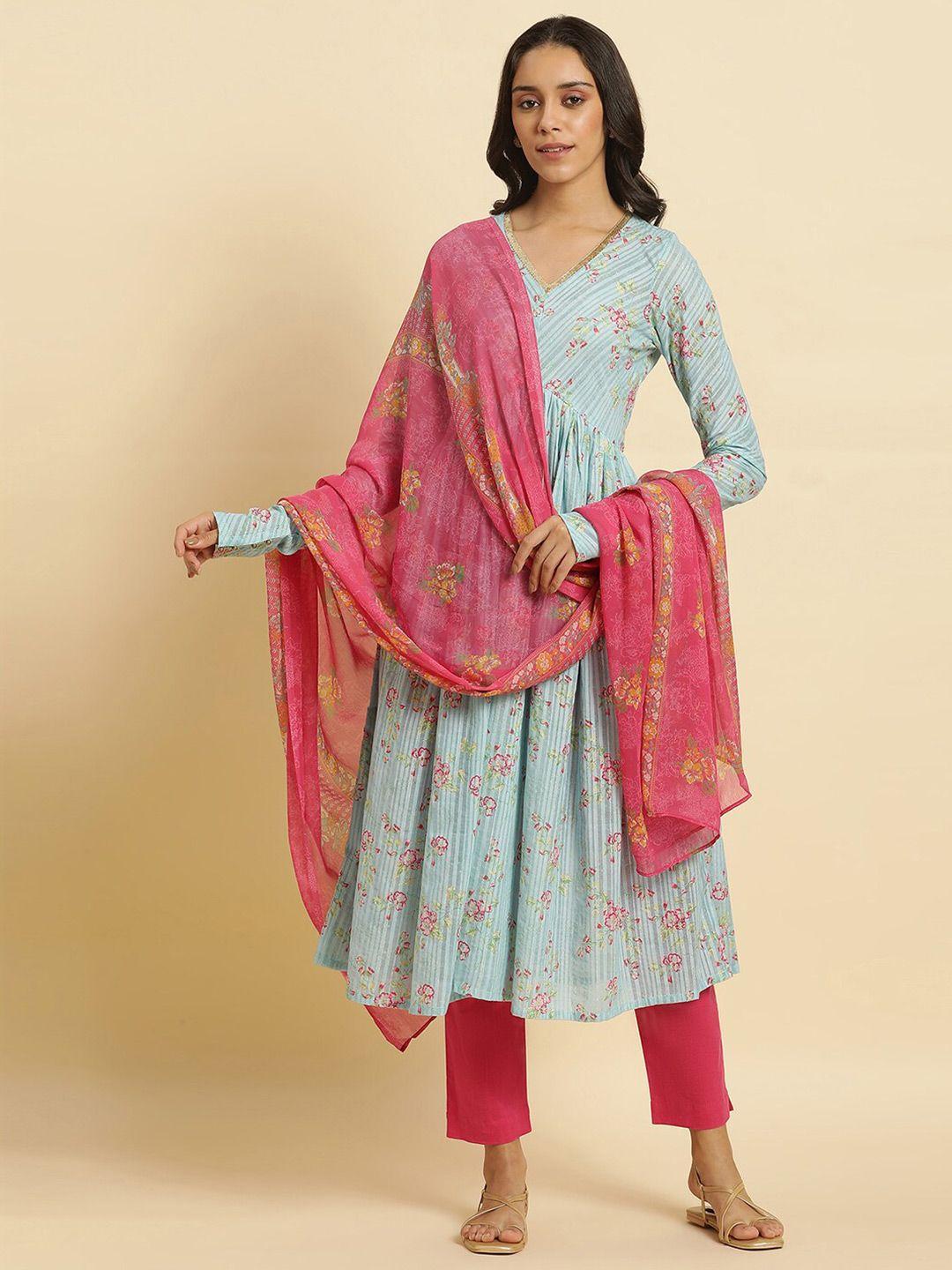 w floral printed dupatta