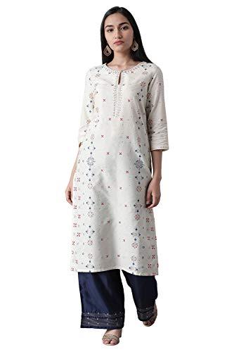 w for woman cotton ecru straight kurta