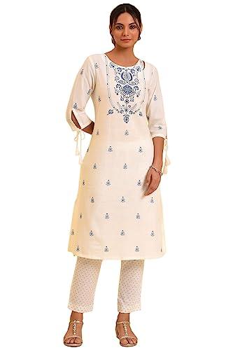 w for woman cotton kurta & slim pant (23fews19266_white_broken 8)_8