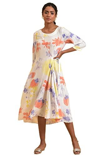 w for woman ecru floral printed summer wrap dress_23few19337-121022_m