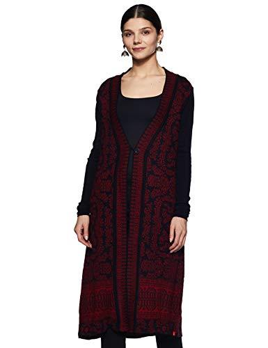 w for woman women's ethnic cardigan (17no65264-66303_blue_wl)