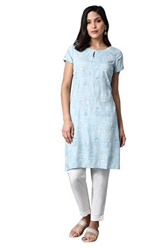 w for woman women's regular kurta (20auw14662-116409_light blue s)