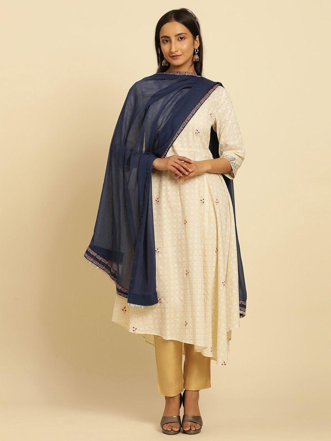 w geometric embroidered dupatta