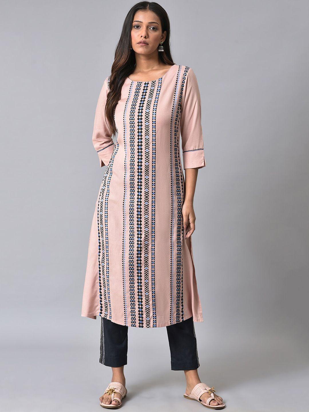 w geometric printed kurta with trousers