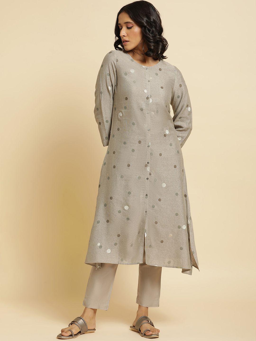 w geometric printed regular kurta with trousers